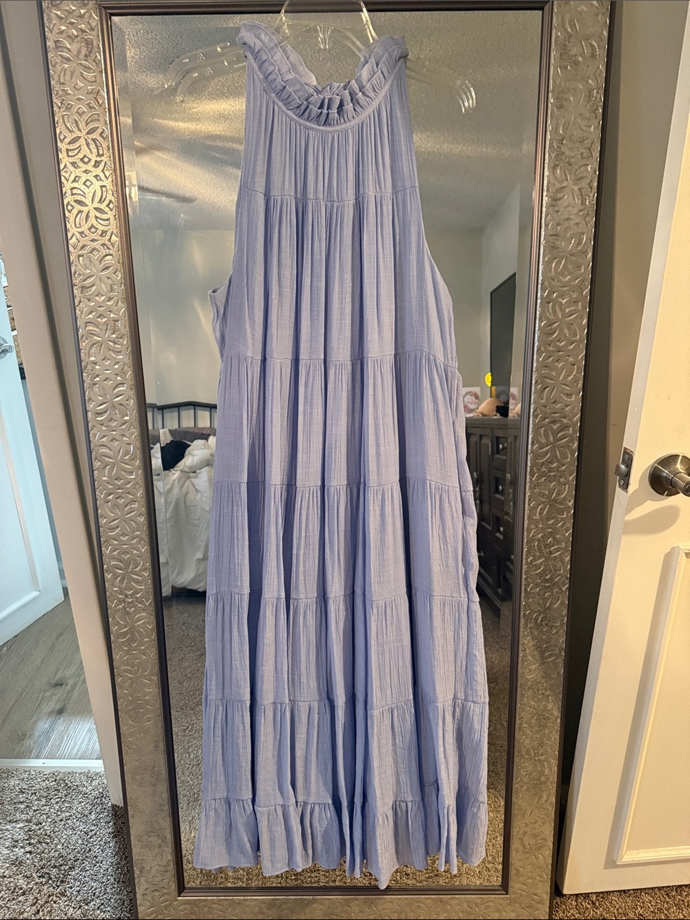 indigo soul Light Blue Tiered Maxi Dress